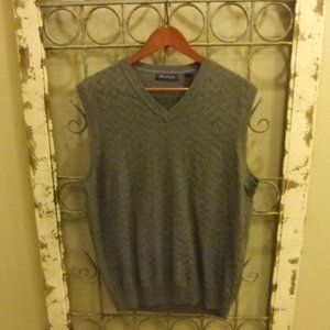 ALAN FLUSSER CABLE KNIT V-NECK SWEATER VEST MENS - LARGE